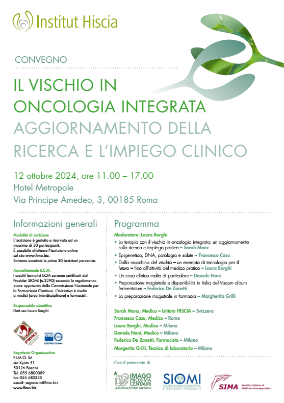 Vischio in oncologia integrata 12 Ottobre